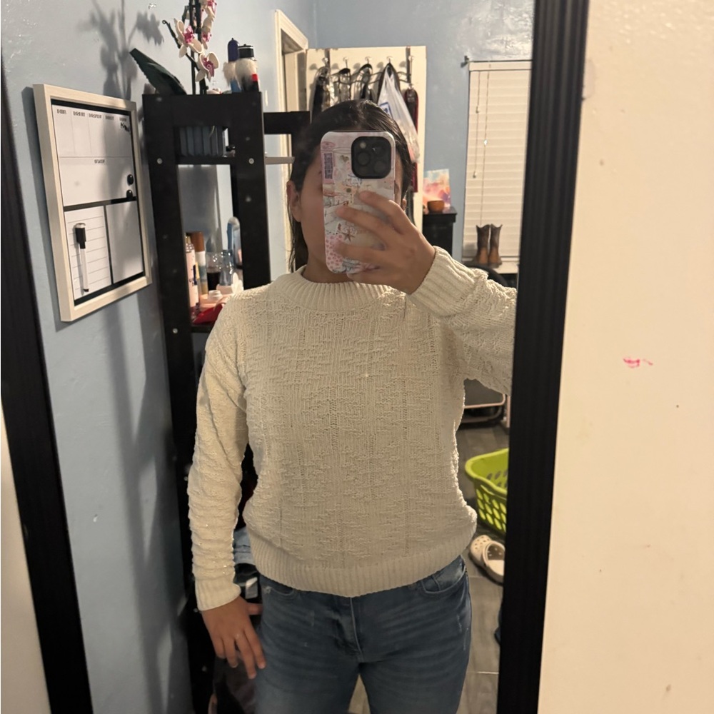 Weatherproof Women's Ivory Crew Neck Sweater